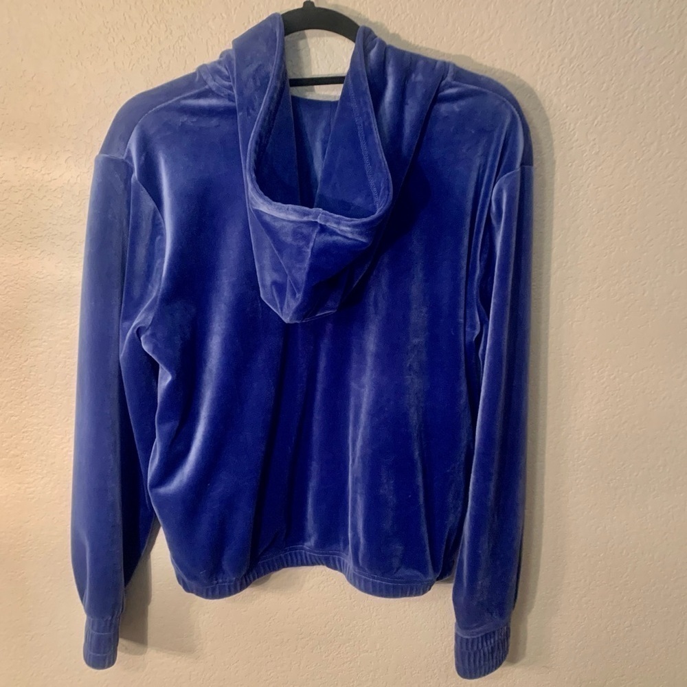 FILA Velour Hoodie Sweatshirt Medium Quarter-Zip Pockets Elastic Waist & Cuffs - Picture 15 of 15